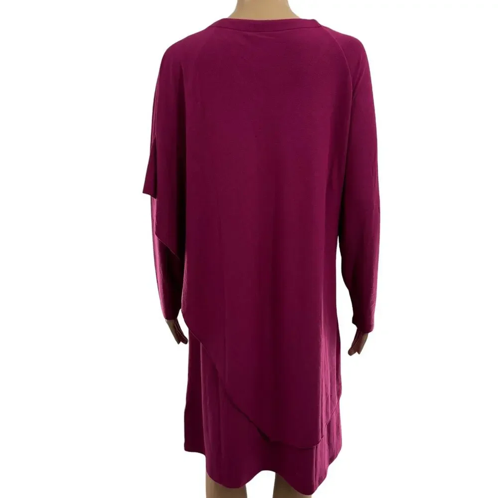 Soft Surroundings Dark Fuchsia Pink Marla Knit Dress